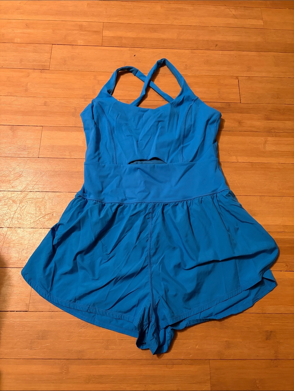 Free People Bright Blue Strappy Romper